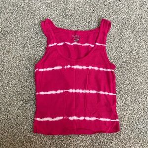 hot pink and white tie dye crop top
